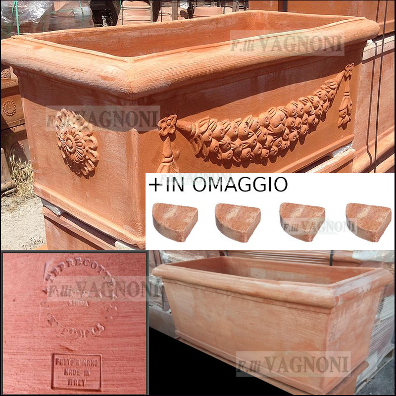 FIORIERA IN TERRACOTTA TOSCANA + OMAGGIO LISCIA O FESTONATA